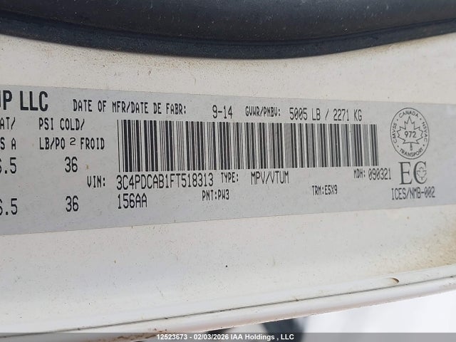 Dodge JOURNEY SE 2015 3C4PDCAB1FT518313 Image 9