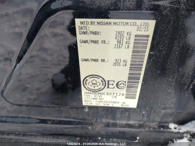Nissan Leaf S/sl/sv 2015 1N4AZ0CP4FC327128 Image 9