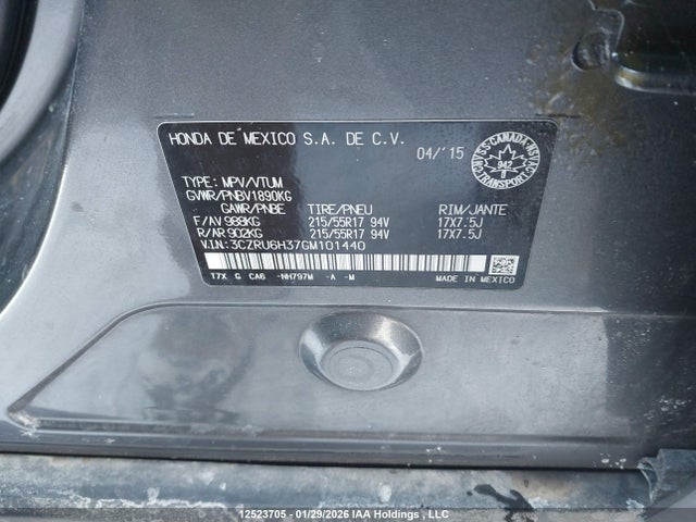 3CZRU6H37GM101440 Honda HR-V LX