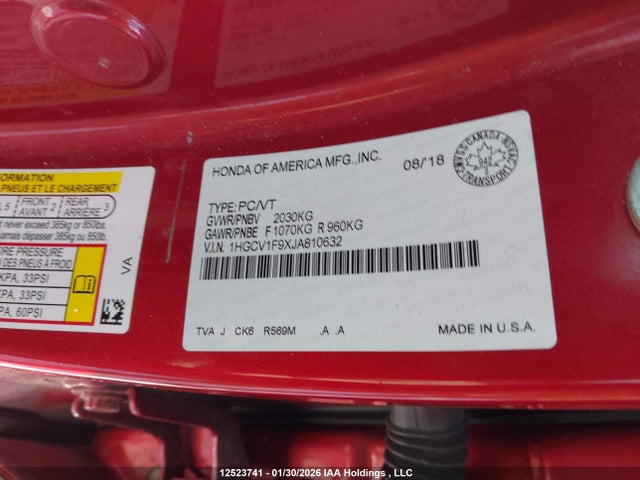 1HGCV1F9XJA810632 Honda Accord