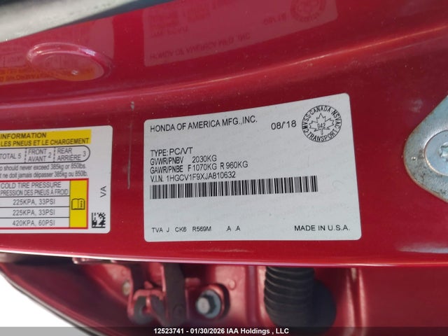 1HGCV1F9XJA810632 Honda Accord