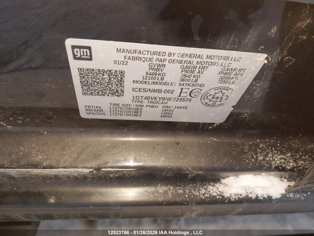1GT49VEY9NF229574 GMC Sierra K3500 At4