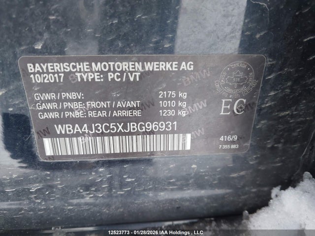 WBA4J3C5XJBG96931 BMW 430i Gran Coupe Xdrive