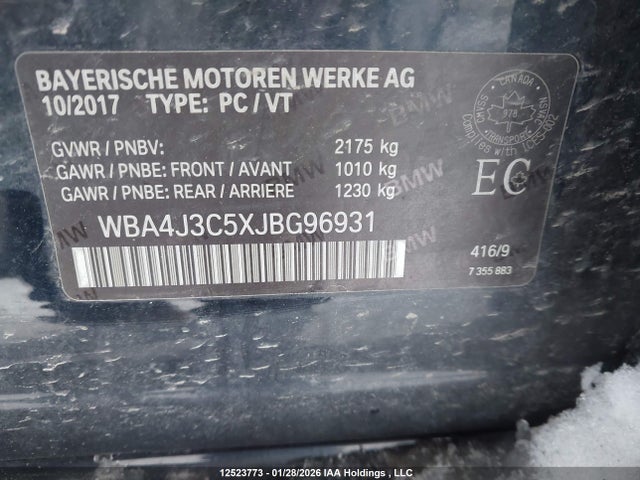 WBA4J3C5XJBG96931 BMW 430i Gran Coupe Xdrive