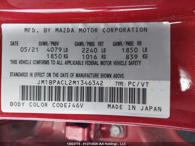 JM1BPACL2M1346342 Mazda MAZDA3