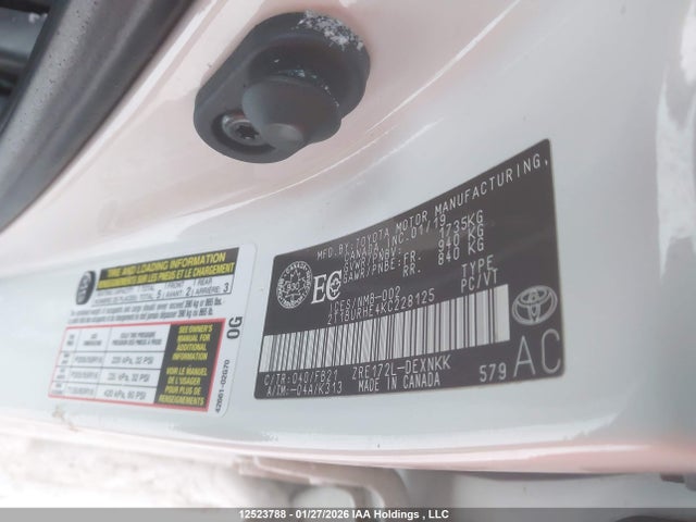 Aukcja sprzedaży 2019 Toyota Corolla L/le/xle/se/xse, vin: 2T1BURHE4KC228125, numer aukcji: 12523788