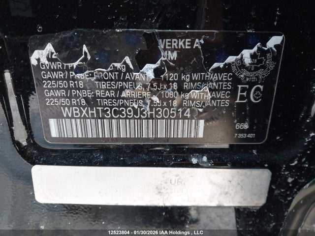 WBXHT3C39J3H30514 BMW X1 Xdrive28i