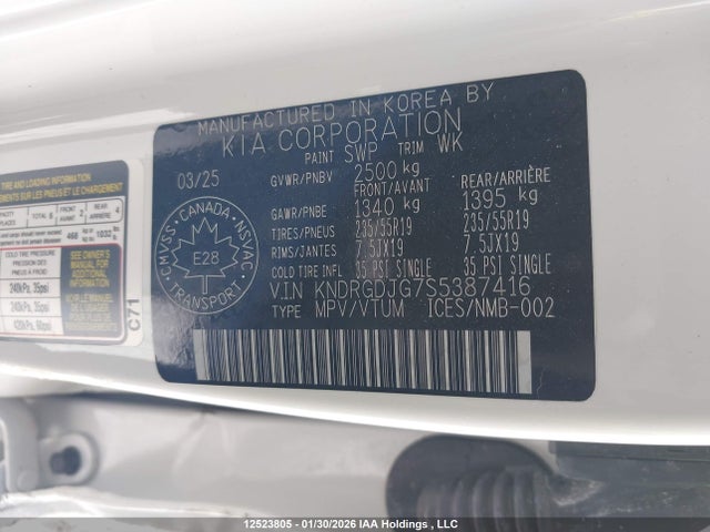 KNDRGDJG7S5387416 KIA SORENTO EX