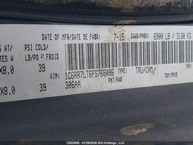 RAM 1500 Slt 2015 1C6RR7LT6FS766086 Image 9
