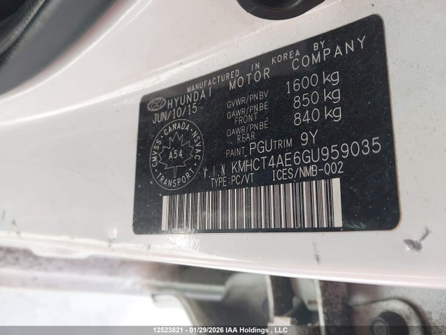 KMHCT4AE6GU959035 Hyundai ACCENT GL