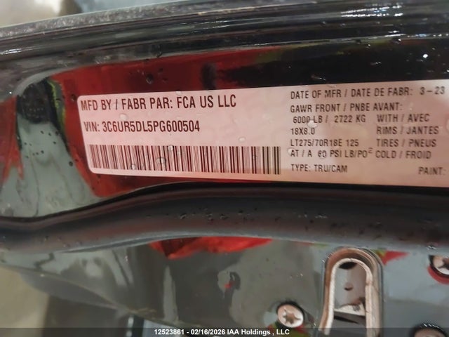 RAM 2500 Big Horn 2023 3C6UR5DL5PG600504 Image 9