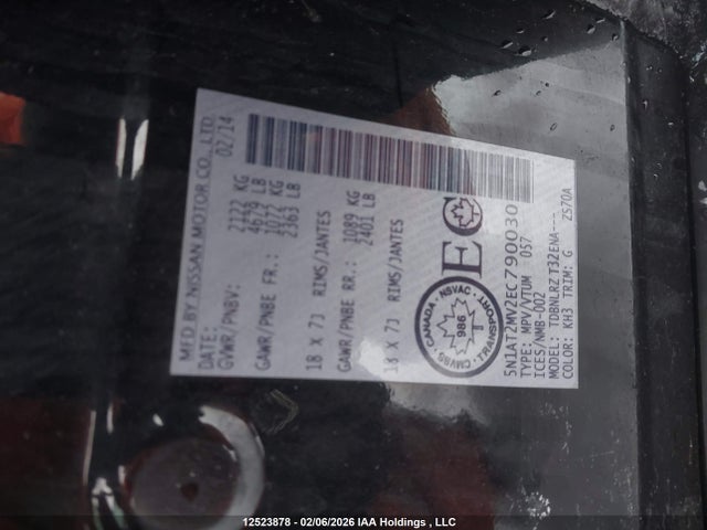 Aukcja sprzedaży 2014 Nissan Rogue S/sl/sv, vin: 5N1AT2MV2EC790030, numer aukcji: 12523878