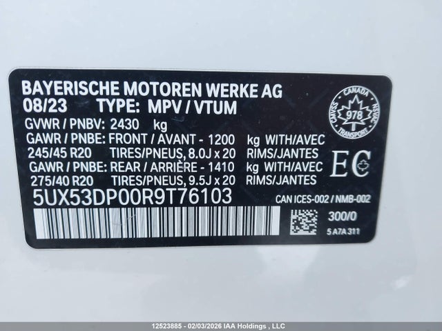 5UX53DP00R9T76103 BMW X3 Xdrive30i