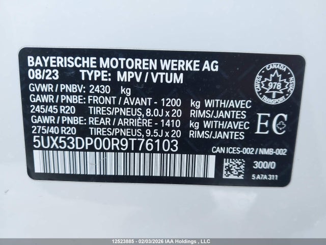 5UX53DP00R9T76103 BMW X3 Xdrive30i