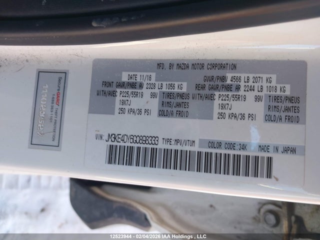 JM3KE4DY6G0898333 Mazda Cx -5 Gt 4dr Awd