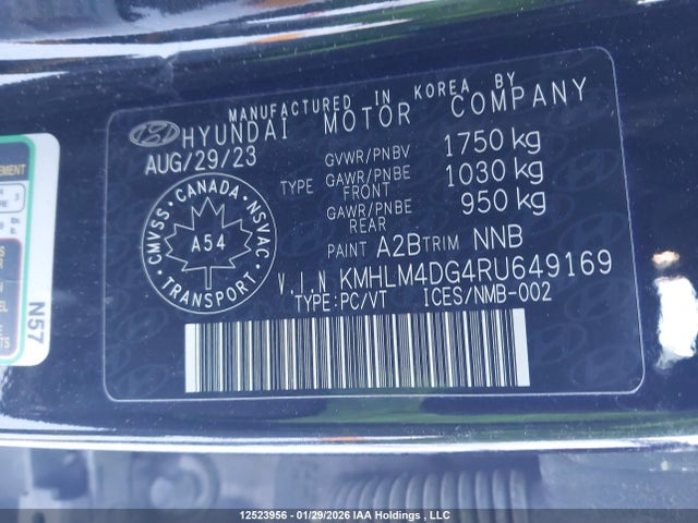 KMHLM4DG4RU649169 Hyundai Elantra