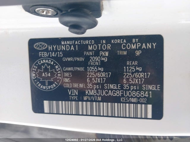 KM8JUCAG8FU086841 Hyundai Tucson