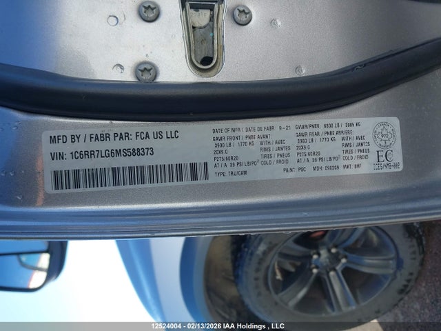 1C6RR7LG6MS588373 RAM 1500 Classic Slt