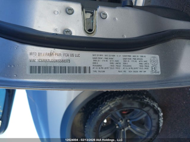 1C6RR7LG6MS588373 RAM 1500 Classic Slt