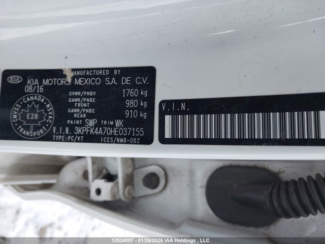 3KPFK4A70HE037155 KIA Forte Ex/ex Luxury/ex+/lx/lx+