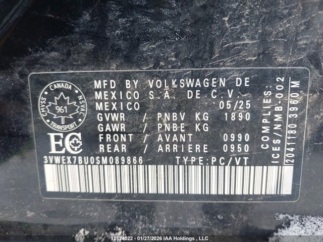3VWEX7BU0SM089866 Volkswagen JETTA SE