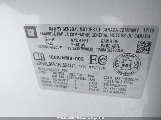2GNALBEK1H1554771 Chevrolet EQUINOX LS