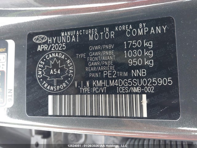 KMHLM4DG5SU025905 Hyundai Elantra Sel Sport