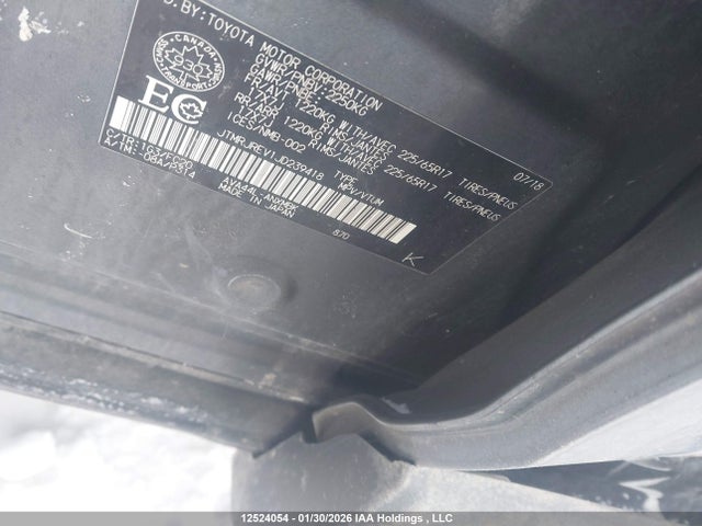 Aukcja sprzedaży 2018 Toyota Rav4, vin: JTMRJREV1JD239418, numer aukcji: 12524054