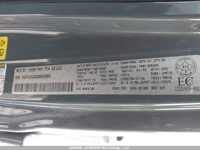 1C4PJXFG4SW559964 Jeep Wrangler Rubicon