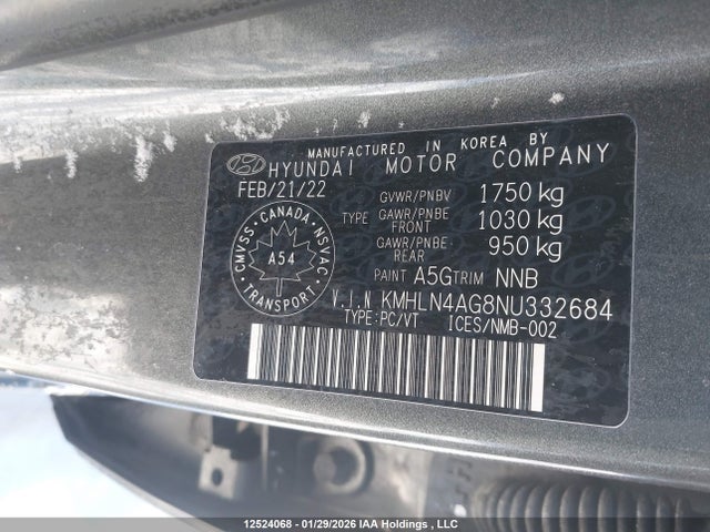 KMHLN4AG8NU332684 Hyundai Elantra