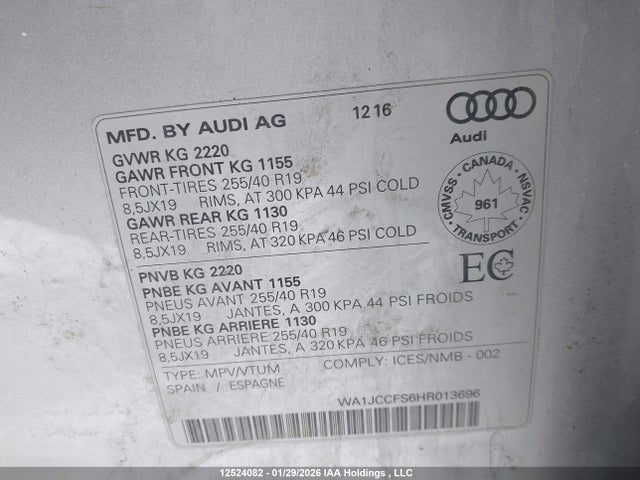 WA1JCCFS6HR013696 Audi Q3 Premium Plus