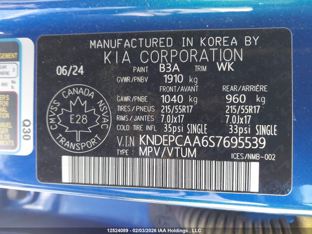 KNDEPCAA6S7695539 KIA Seltos Lx