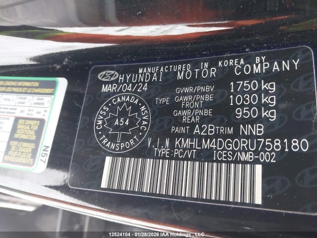 KMHLM4DG0RU758180 Hyundai ELANTRA SEL