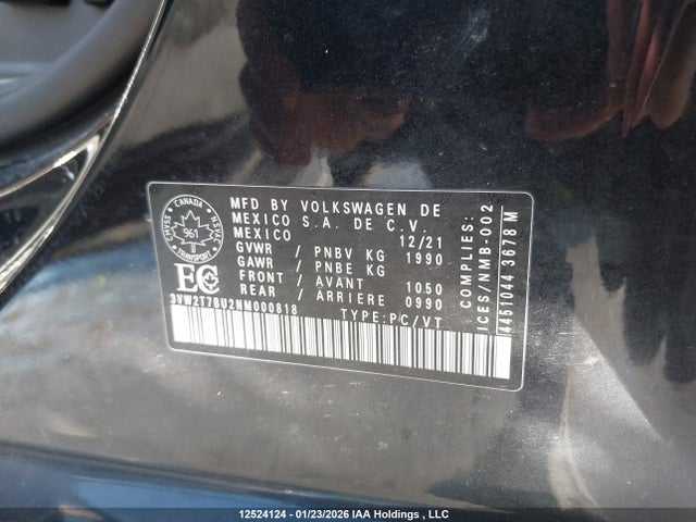 3VW2T7BU2NM000818 Volkswagen Jetta Gli Autobahn