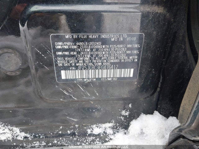 Aukcja sprzedaży 2014 Subaru Forester, vin: JF2SJCHC3EG476412, numer aukcji: 12524186