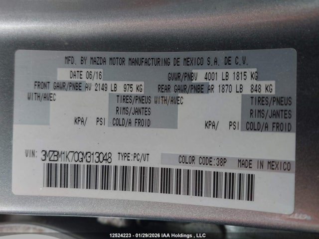 3MZBM1K70GM313048 Mazda MAZDA3
