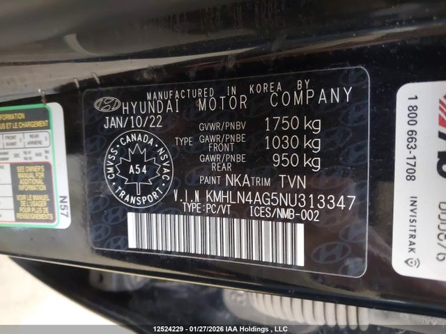 KMHLN4AG5NU313347 Hyundai ELANTRA SEL