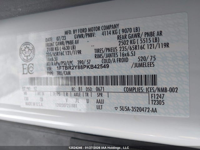 1FTBR2Y88PKB42549 Ford Transit-250 Cargo