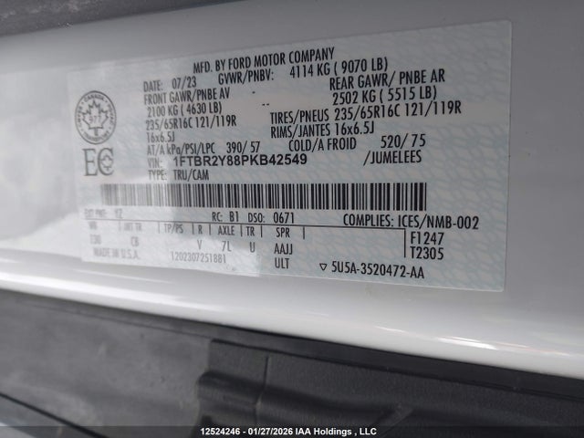 1FTBR2Y88PKB42549 Ford Transit-250 Cargo