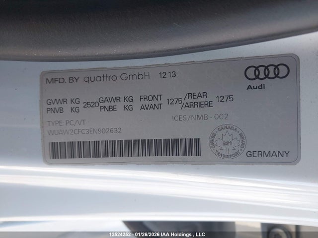 Aukcja sprzedaży 2014 Audi Rs 7 4.0, vin: WUAW2CFC3EN902632, numer aukcji: 12524252
