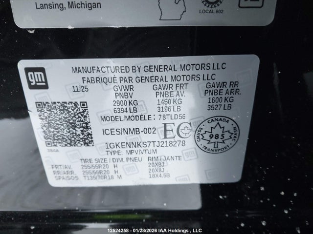 1GKENNKS7TJ218278 GMC Acadia Elevation Awd