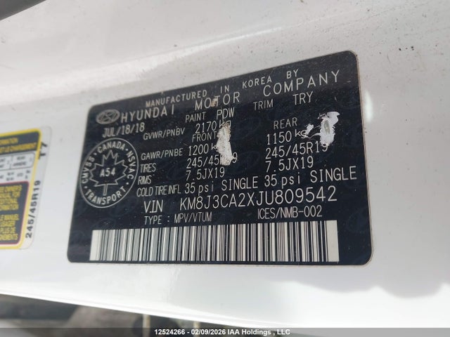 KM8J3CA2XJU809542 Hyundai Tucson Limited/sport And Eco/se