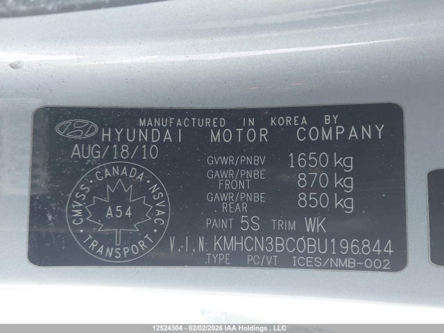 Aukcja sprzedaży 2011 Hyundai Accent, vin: KMHCN3BC0BU196844, numer aukcji: 12524304