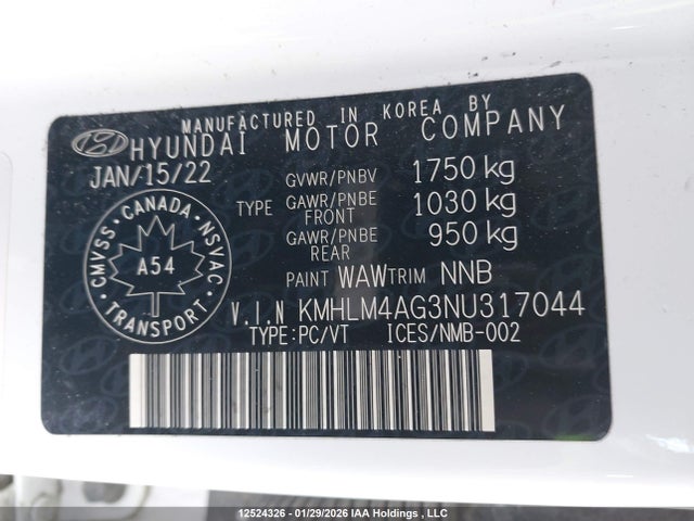KMHLM4AG3NU317044 Hyundai ELANTRA SEL