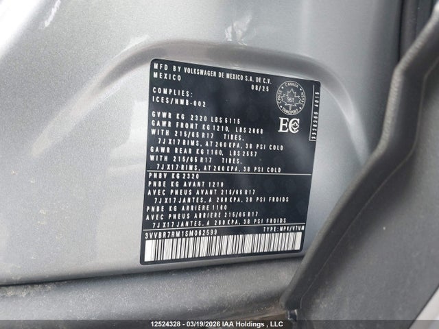 3VVBR7RM1SM062599 Volkswagen TIGUAN S