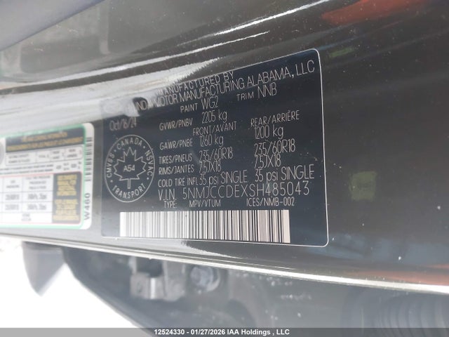 5NMJCCDEXSH485043 Hyundai TUCSON SEL
