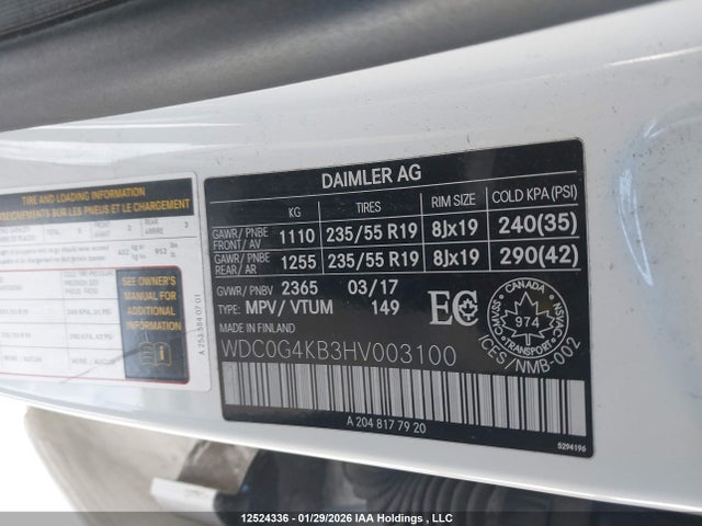 WDC0G4KB3HV003100 Mercedes-Benz Glc 300 4matic