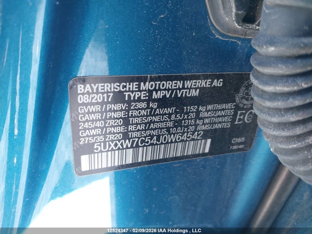 5UXXW7C54J0W64542 BMW X4 Xdrivem40i