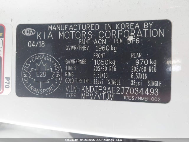 KNDJP3AE2J7034493 KIA SOUL EV