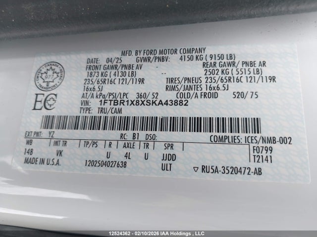 1FTBR1X8XSKA43882 Ford Transit-250 Cargo
